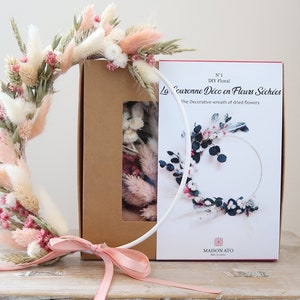 Wreath of Dried Flowers - DIY Kit - DIY creation box - Decoration - Christmas gift idea