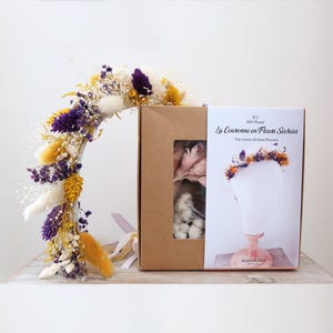 DIY Dried Flower Crown Kit – Creative Set – Hair Accessory – Christmas Gift Idea – Craft Kit – 3 Flower Colors