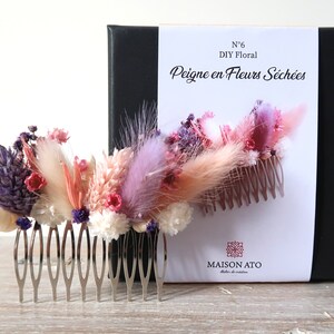 Dried Flower Comb Box - Choice of colors - Creative DIY box - Hair accessory - Christmas gift idea