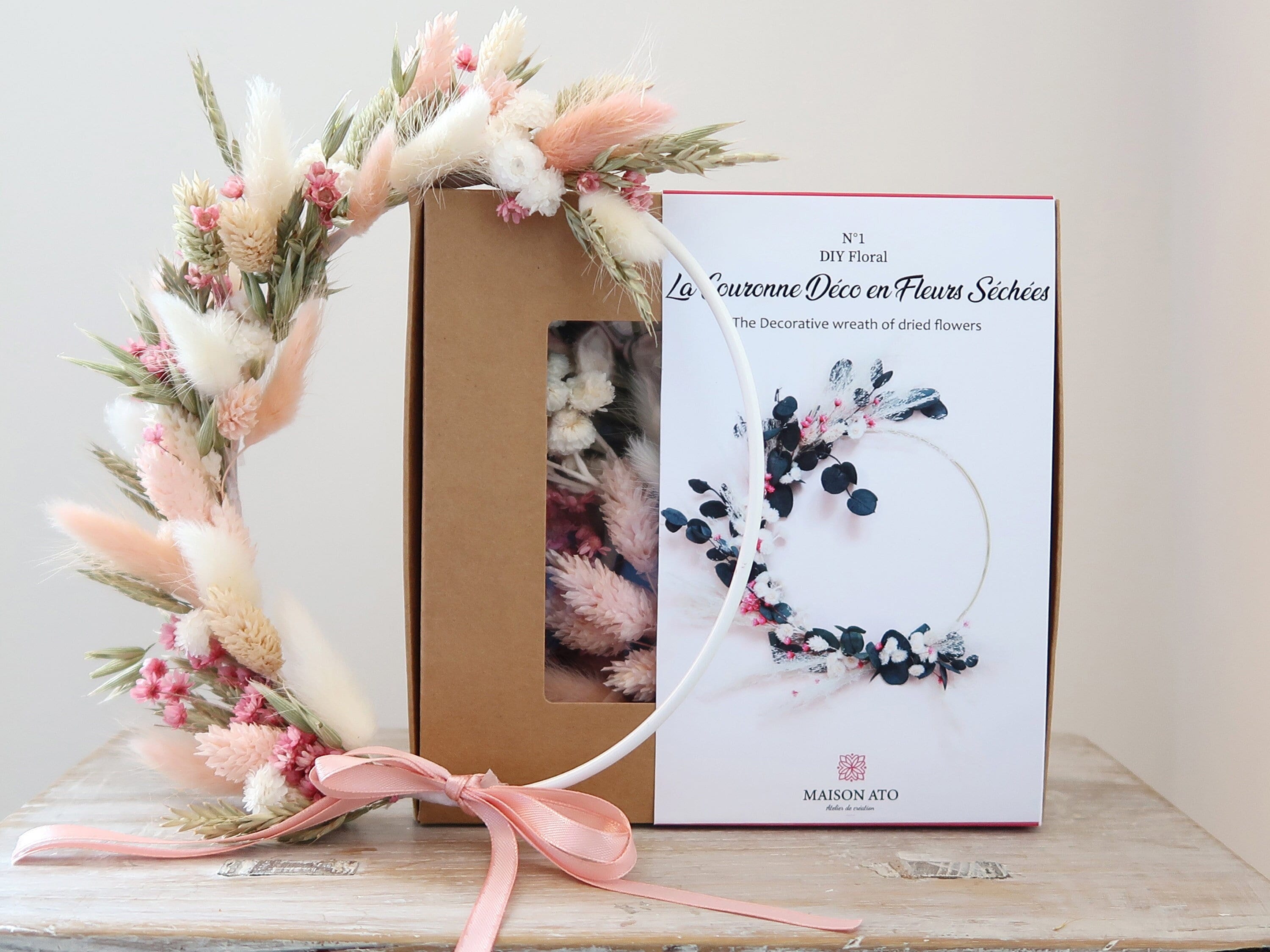 C21 Trousse personnalisée en coton BIO motif floralCouronne Fleurs Roses, trousse  personnalisable, cadeau maman : : Produits Handmade