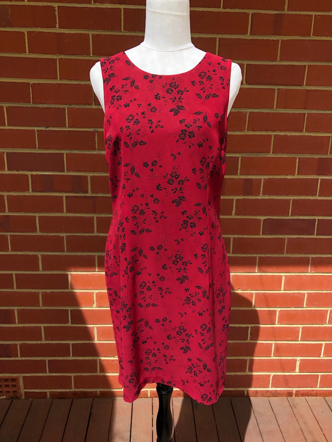 SPORTSGIRL Australian Vintage Floral Red Dress - Etsy Australia