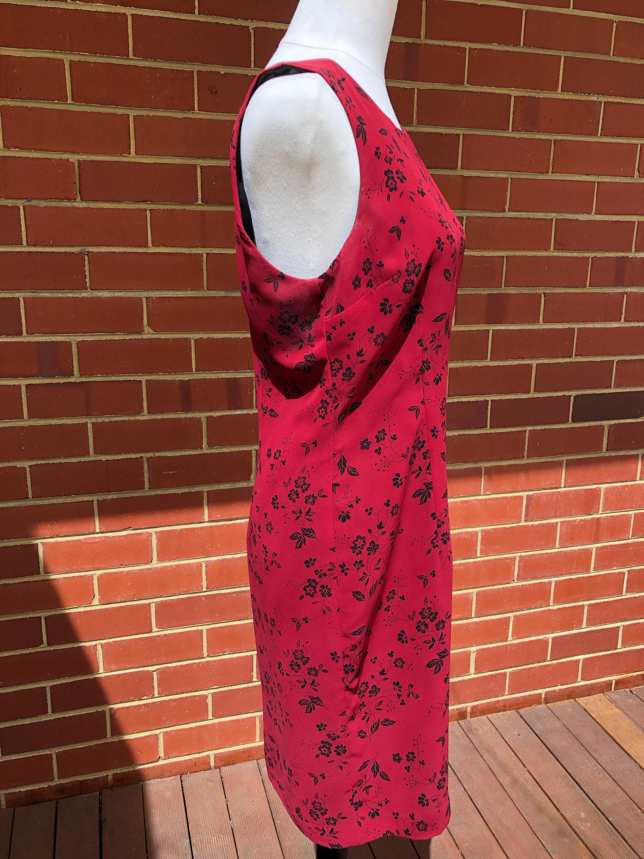 SPORTSGIRL Australian Vintage Floral Red Dress Etsy Australia