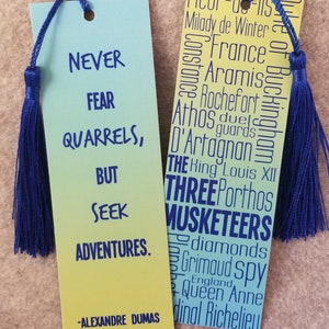 2x6&quot; Double-Sided Bookmark with Tassel- The Three Musketeers