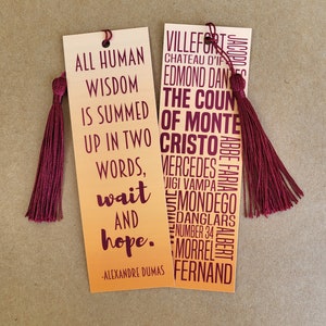 2x6&quot; Double-Sided Bookmark with Tassel- The Count of Monte Cristo