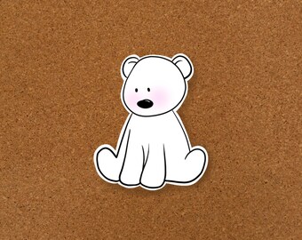 Handmade original weatherproof kawaii sticker - Polar Bear