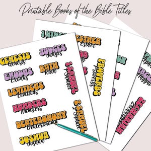 Títulos de la Biblia para imprimir, Libros de la Biblia, Pegatinas de la Biblia, Diario bíblico, Diario cristiano, Imprimibles de la Biblia, Imprimibles cristianos, 03
