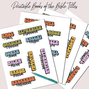 Títulos de la Biblia para imprimir, Libros de la Biblia, Pegatinas de la Biblia, Diario bíblico, Diario cristiano, Imprimibles de la Biblia, Imprimibles cristianos, 02