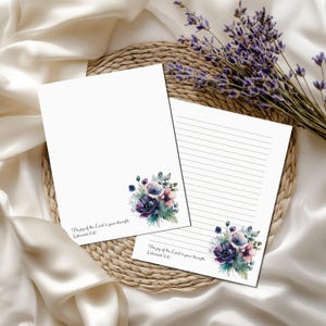 Carta da lettere con versetti della Bibbia, set di cancelleria, carta da lettere cristiana, carta da lettere, carta da lettere floreale, carta da lettere con acquerello, busta stampabile
