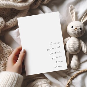Tarjeta minimalista para baby shower, tarjeta cristiana, paquete de papelería, tarjeta imprimible, tarjeta de felicitación, plantilla de sobre, descarga de papelería