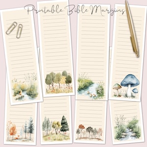 Bible Journaling, Margin Notes, Bible Margins, Bible Printables, Journal Printables, Junk Journaling, Journaling Supplies, Woodland Bookmark