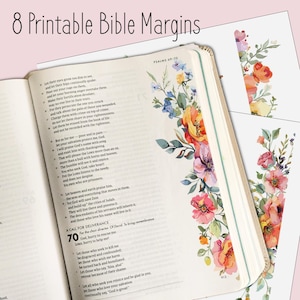Bible Journaling, Margin Notes, Floral Bible Margins, Bible Printables, Junk Journaling, Journaling Supplies, Bible Decor, Bible Stickers