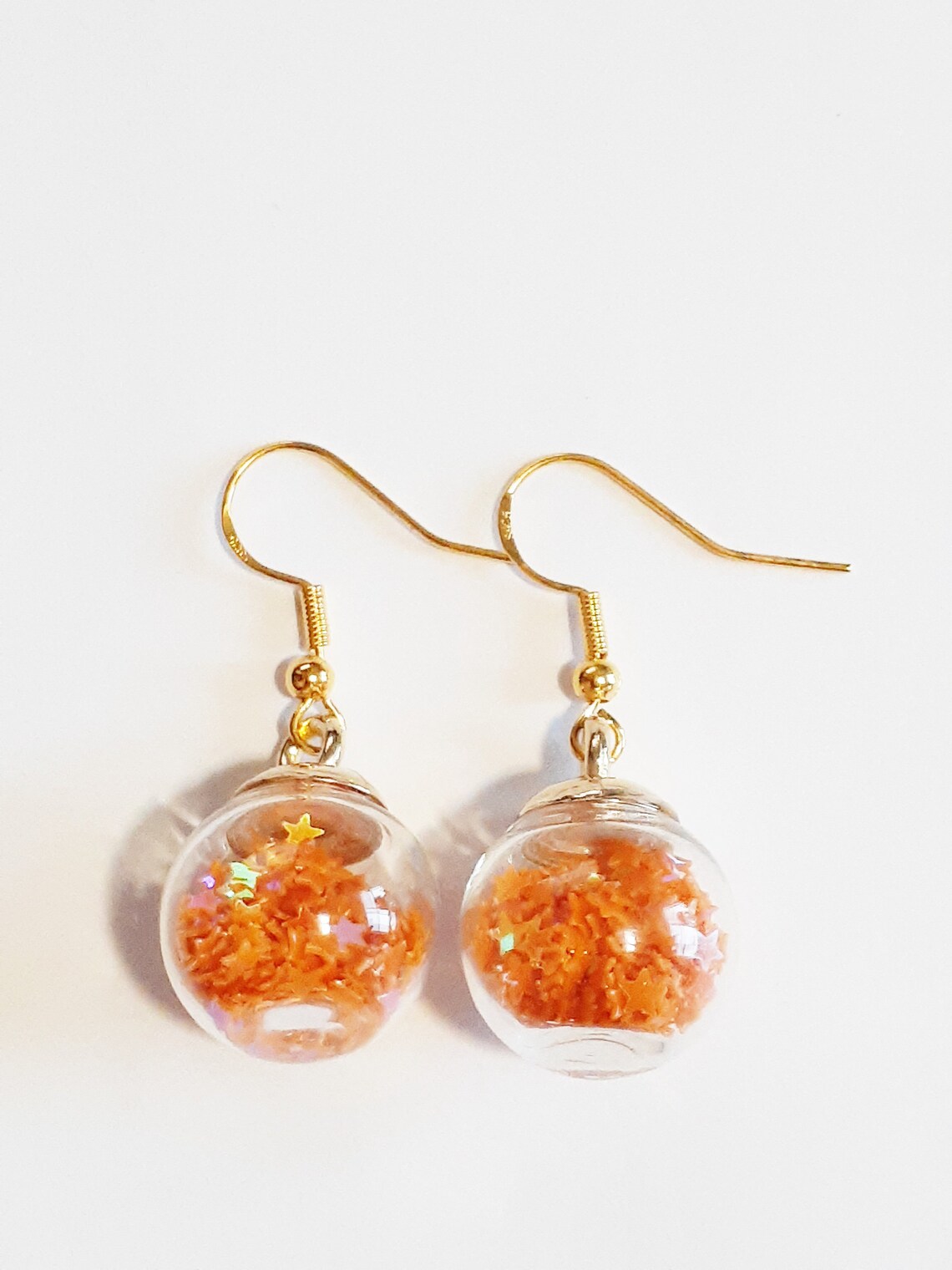 Glass Ball Charm Earrings 16mm with 100 925 Gold Etsy