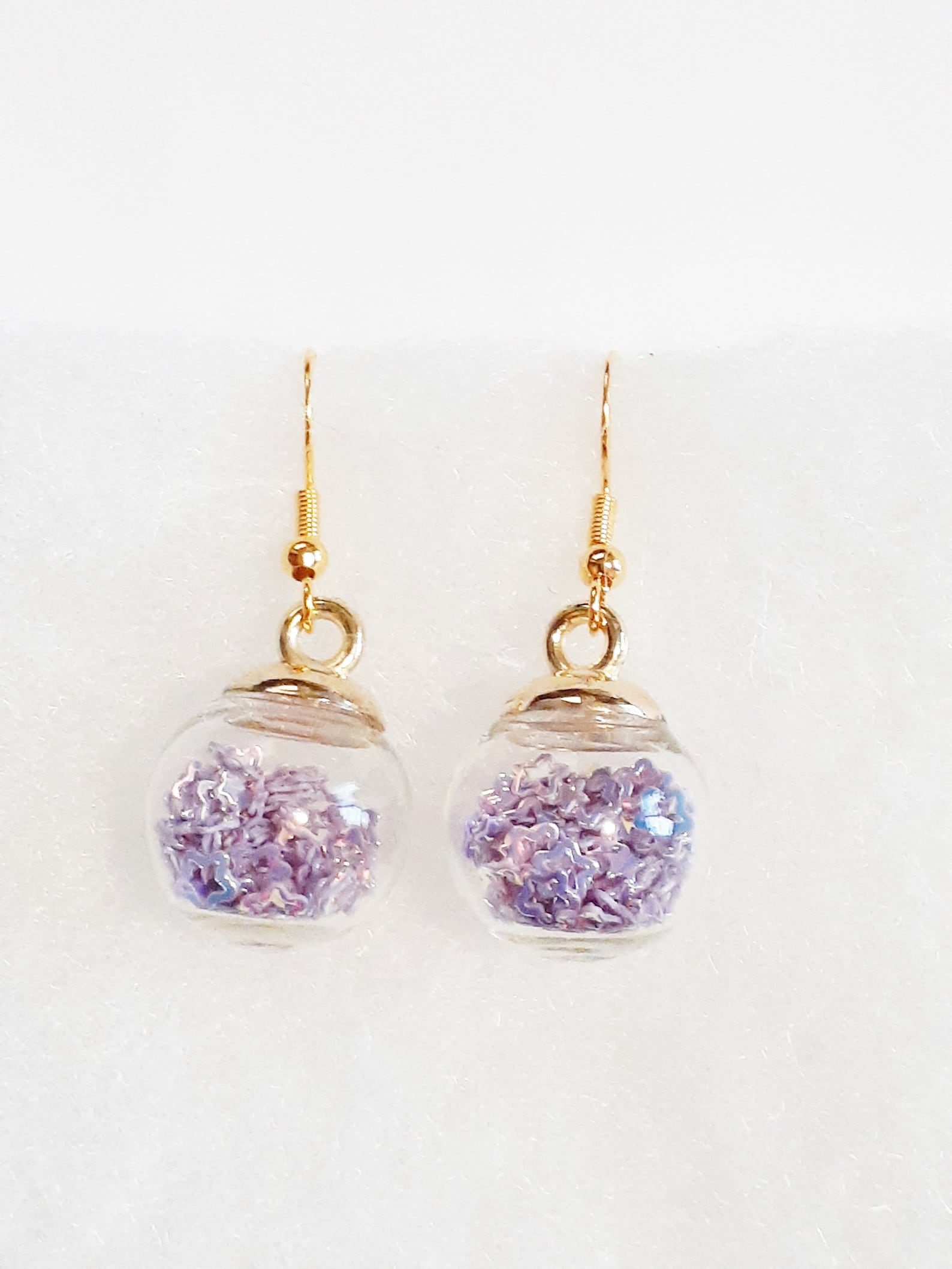 Glass Ball Charm Earrings 16mm with 100 925 Gold Etsy
