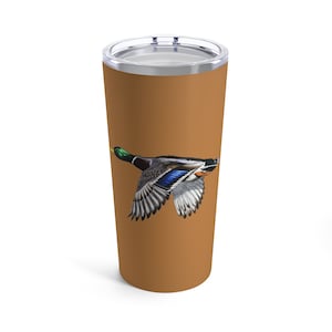 Flying Mallard Duck Tumbler 20oz- LIGHT BROWN