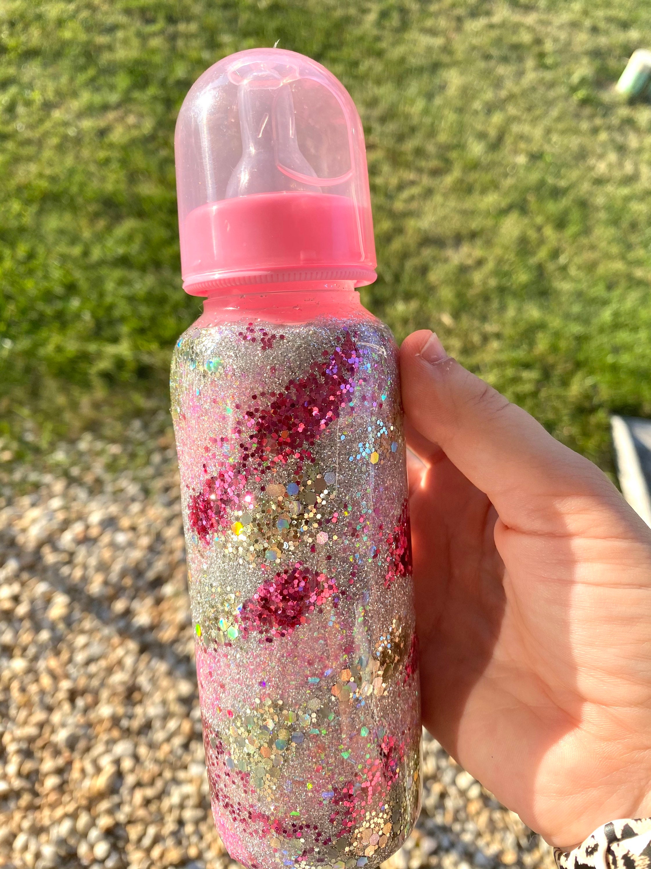Glitter Swirl Baby Bottle Custom Personalized Glitter Baby Etsy
