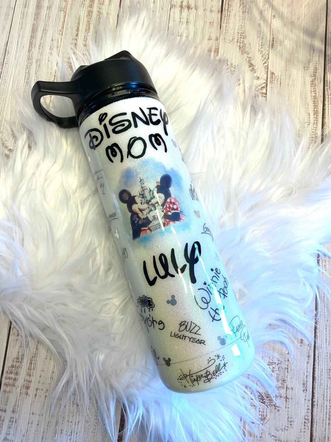 TAL Water Bottle Disney Inspired Autographs Mickey Etsy