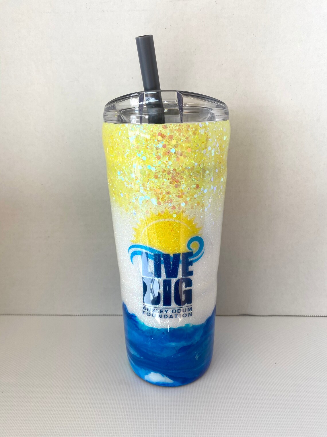 BUBBA CUP Get Your Logo on a Cup Sun Beach Waves Glitter Etsy