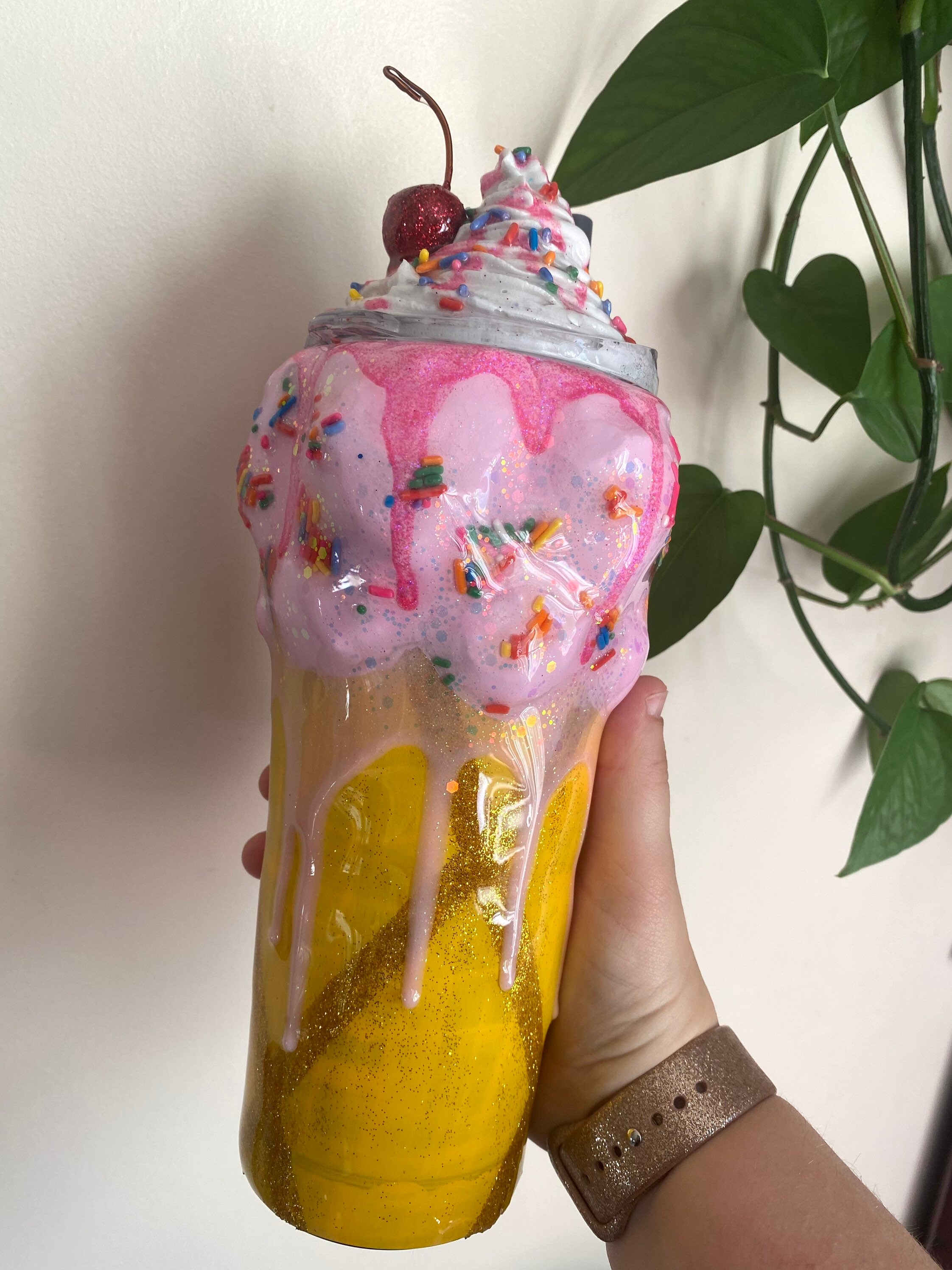 Ice Cream Cone Tumbler BUBBA CUP Glitter Tumbler Custom Etsy