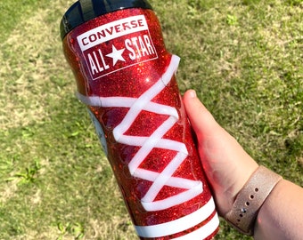 glitter red converse