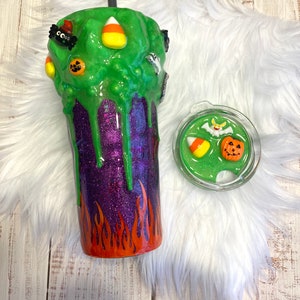 Ice Cream Cone 24 oz BUBBA CUP- Glitter Tumbler - Custom, Personalized - 3D, Halloween, Spooky, Cauldron, Candy Corn, Pumpkin, Bats, Ghost
