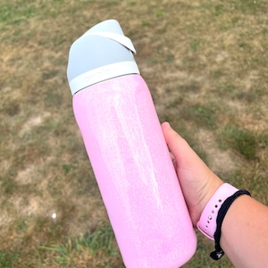 OWALA Solid Pink, Baby Pink, Simple- Custom Personalized, Glitter Water Bottle Tumbler Cup