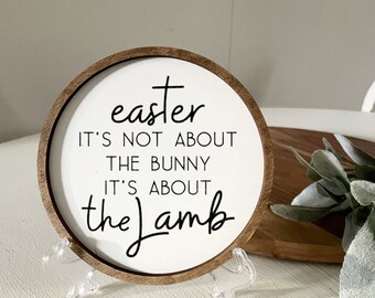 Easter Christian Sign, Farmhouse Easter Lamb Sign, Christian Sign for home, It’s about the Lamb Tier Tray Decor, Christian Tier Tray Gift