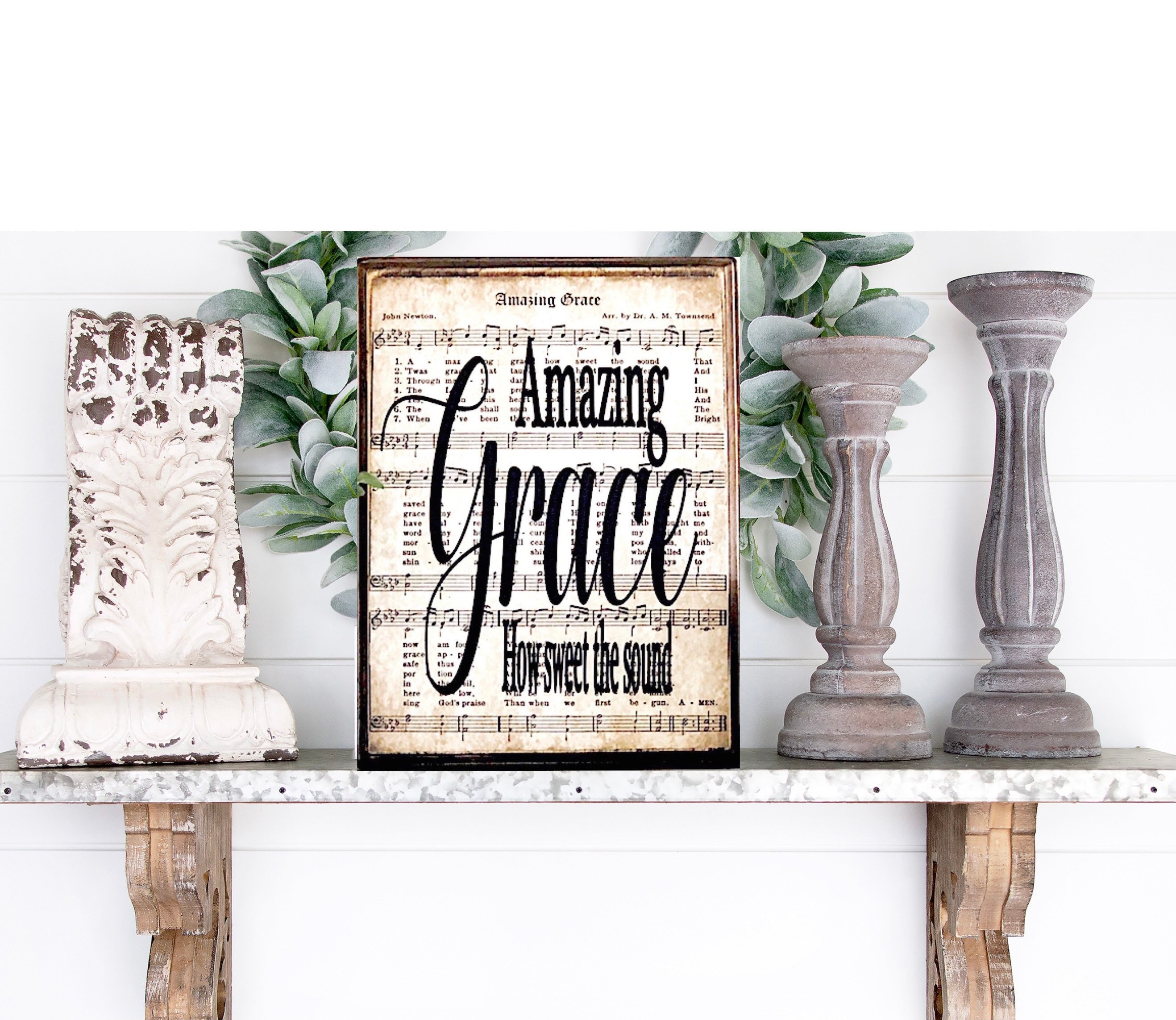 Amazing Grace Hymn Wall Art Sheet Music Wall Art Christian Etsy
