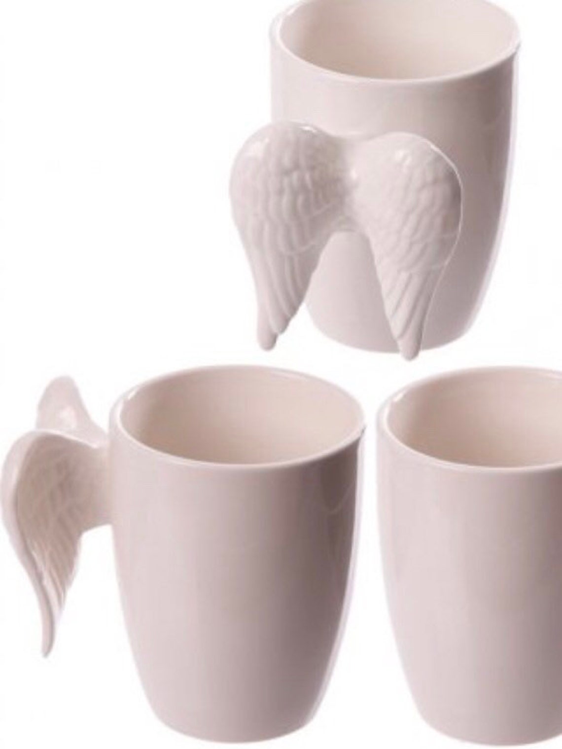 Angel wing mugangel wing cup white angel wings ceramic mug Etsy