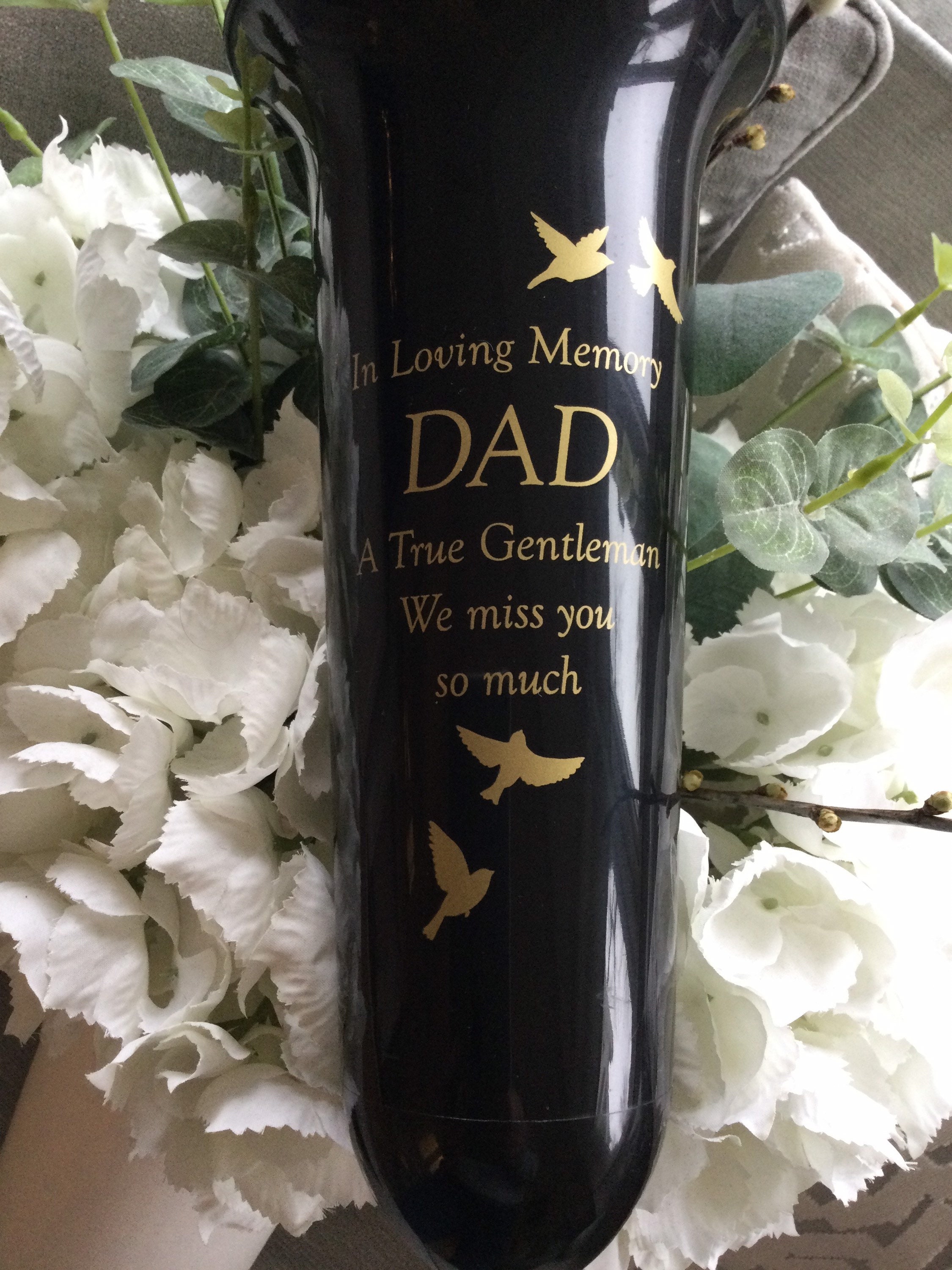 Graveside vase memorial vase for Fathers Dayvase for Etsy