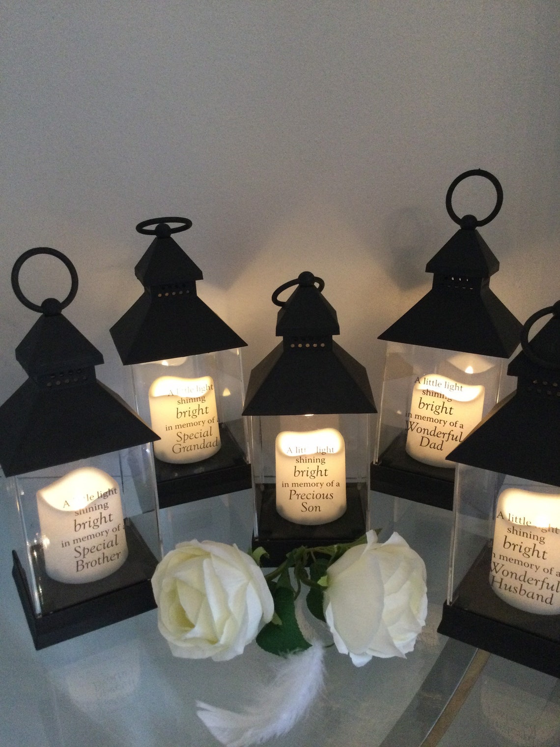 Memorial lantern outside garden lantern. Graveside memorial. Etsy