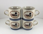 American Decoy Set of 4 Mugs by Epoch a Noritake Division Mallard Duck Mugs