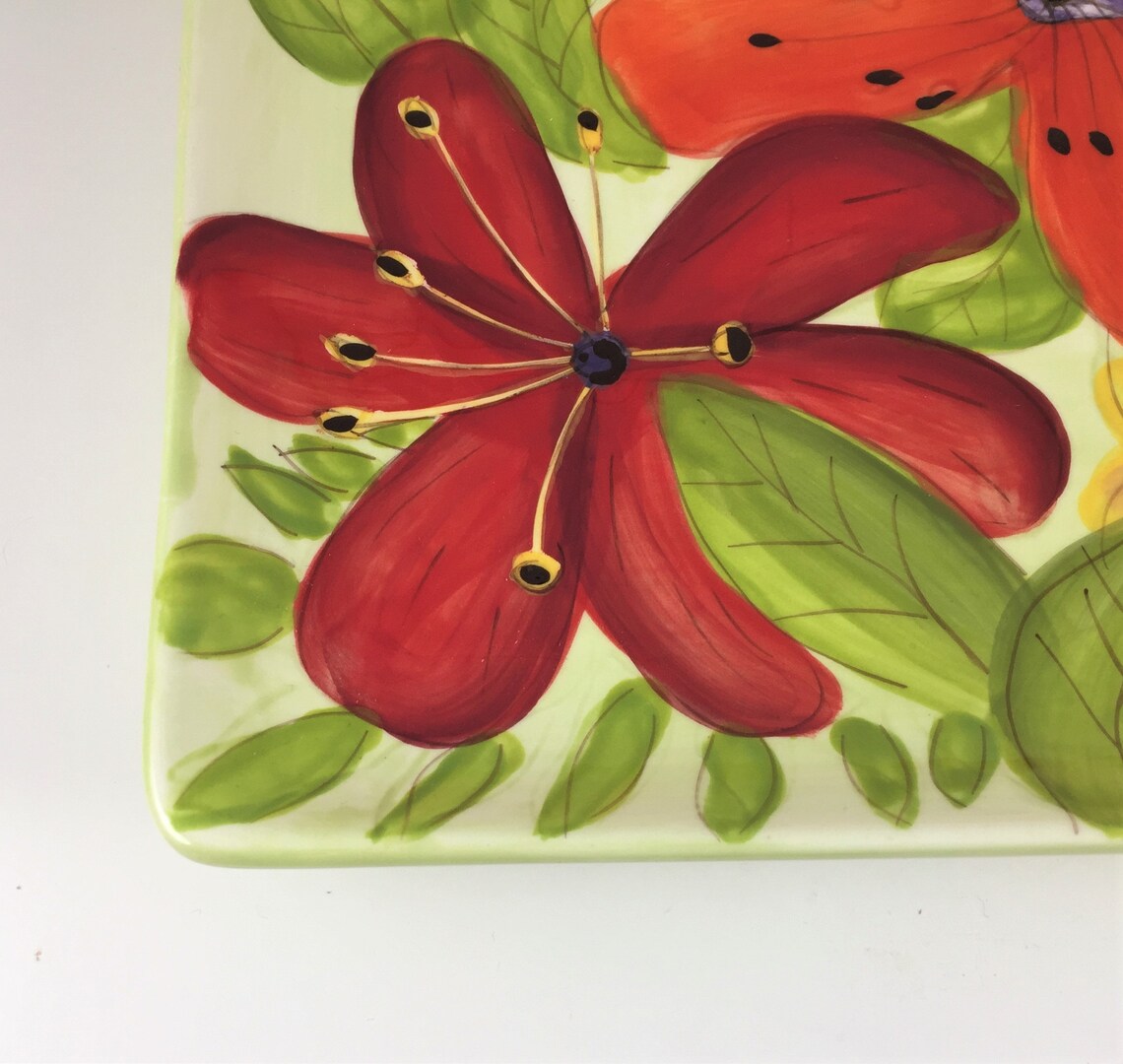 Gates Ware Laurie Gates Big Bright Floral Square Wall Etsy