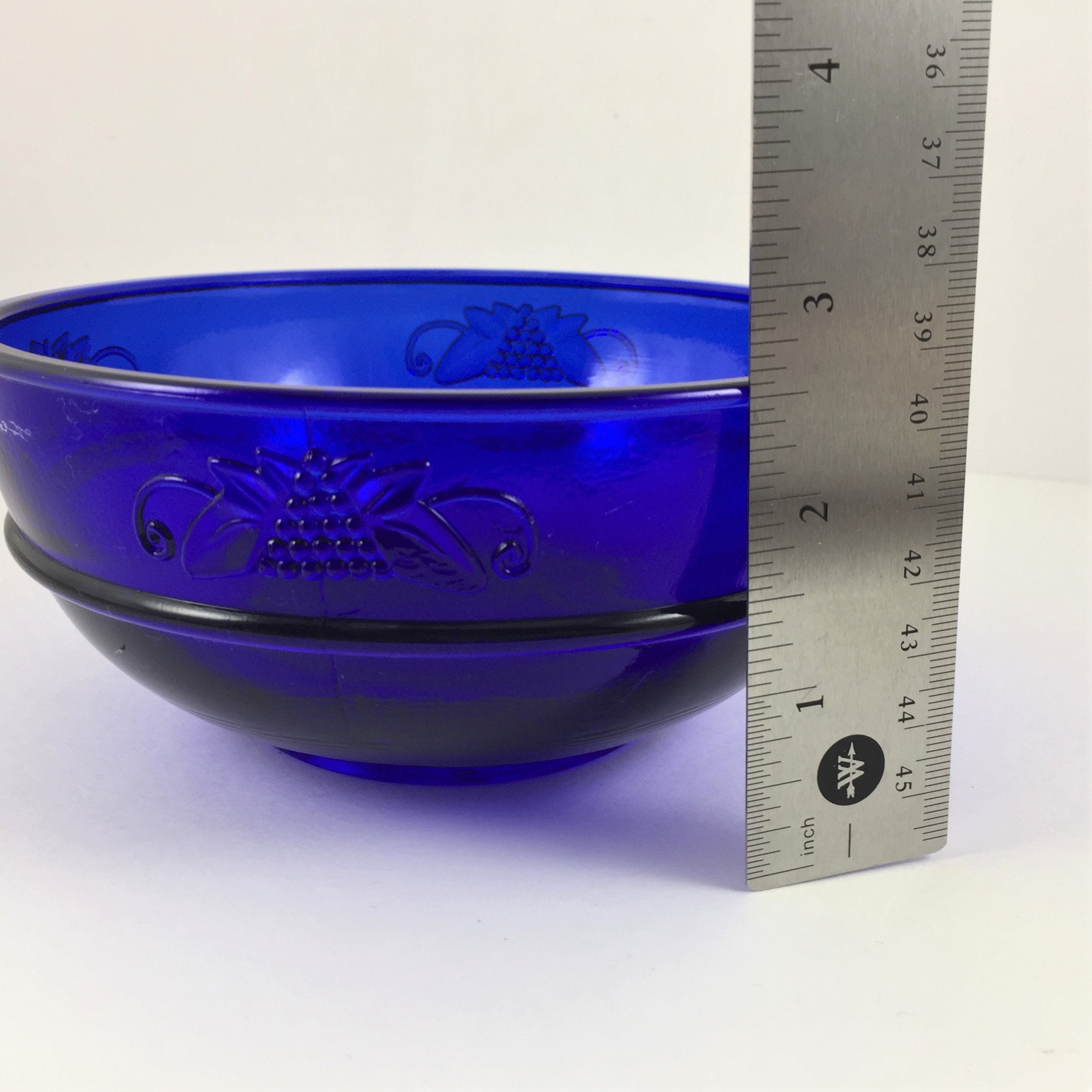Cobalt Blue Depression Glass Set of 2 Bowls/Thick Glass with Etsy