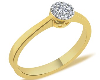 Diamond Cluster Ring | Diamond Wedding Band | Dainty Diamond Ring | Minimalist Ring | Classy Anniversary Ring | Unique Promise Ring