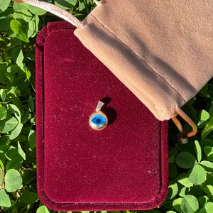 Böser Blick Anhänger | Böser Blick Talisman | Schutzamulett | Glücksbringer Halskette | 14K Gelbgold Evil Eye Halskette | Schlichtes Geschenk für Sie