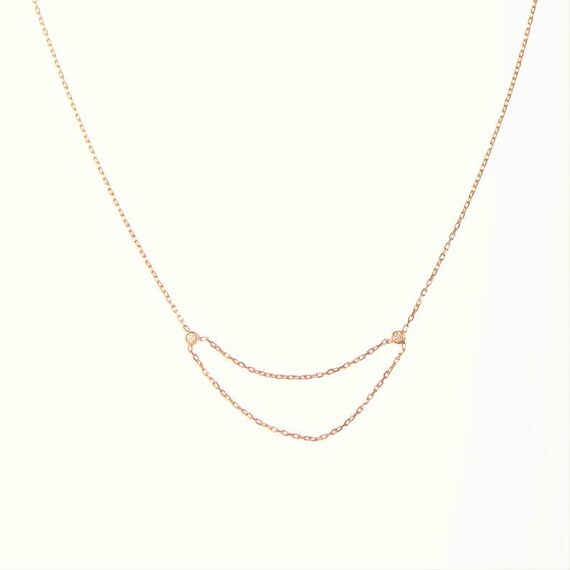 Two layer shop diamond necklace