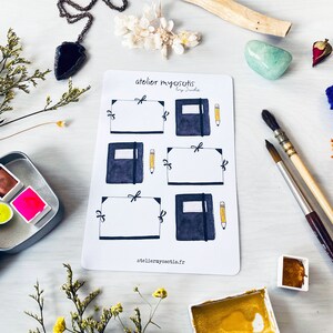 Planche stickers autocollants titre et carton à dessin pour journaling décoration bullet journal Untitled atelier artiste