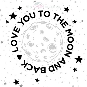 Fly me to the moon - Black & White Nursery - Boy Girl room digital download Pour toi on decrocherais la lune - affiche pour enfants ou bebe image 3