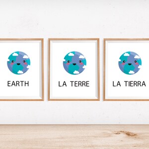 プラネット アース キッズ ベッドルーム プリント 男の子または女の子用 - La terre affiche chambre d'enfants garcon & fille - la tierra 8x10