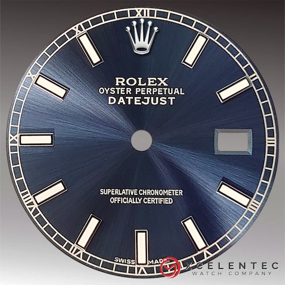Aangepaste afgewerkte wijzerplaat. Datejust 36 marineblauwe | Etsy België