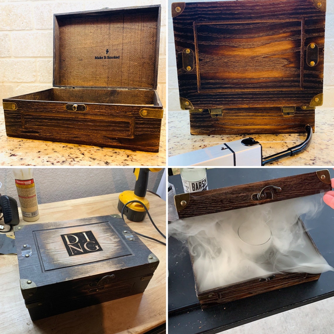 Cocktail Smoker Box Cocktail Smoking Kit Gift Set Gift Etsy