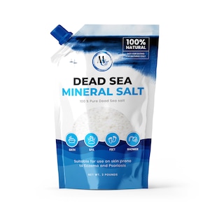 Dead Sea Salt – Dead Sea Mineral Salt for Bath, Spa, Shower – Pure and Natural Bath Salt for Foot Soak, Inflammation, Skin Care