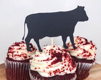 Cow Cupcake Toppers, Cow Party, Farm Animal Party, Barnyard Party, Farm Animals, Glitter Farm Animals,