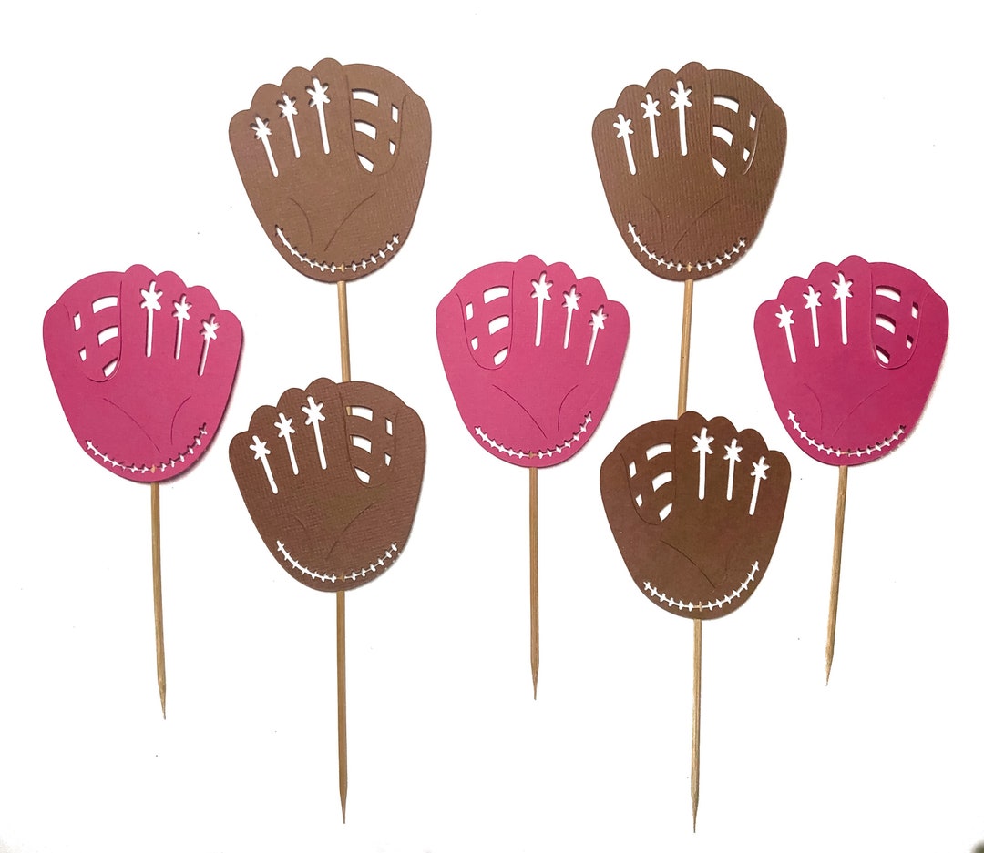 Baseball Glove Cupcake Topper, Cupcake Toppers, Softball Glove Cupcake ...