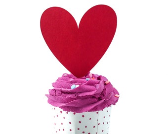 Heart Cupcake Topper, Valentine's Day, Bridal Shower, Engagement Party,Cupcake Topper, Cupcake Toppers