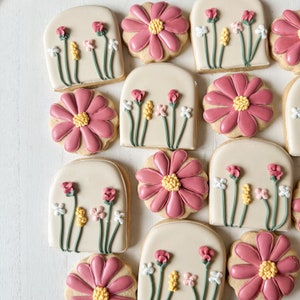 Wildflower birthday cookies  wildflower baby shower custom cookies wild one baby girl floral birthday floral wedding boho baby in bloom