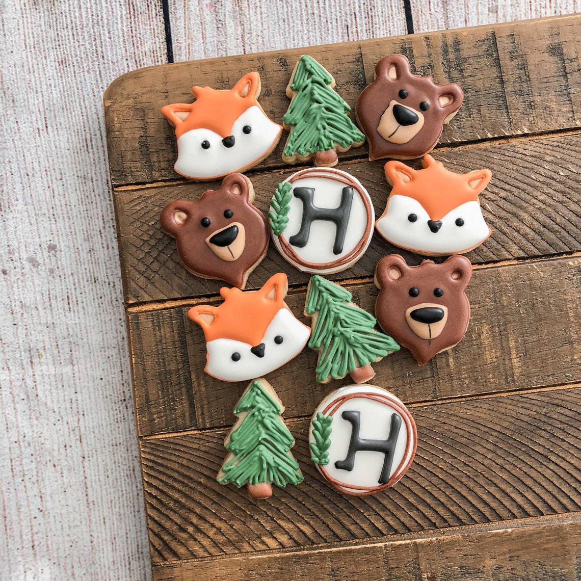 Woodland baby shower sugar cookies woodland animals oh boy Etsy