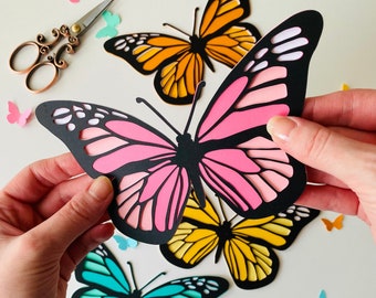 SVG Monarch Butterfly, DIY Nursery Décor, Teacher Gift, Kids Room, Birthday Decorations, Rainbow Theme Party Decor, Spring Crafts, Cricut