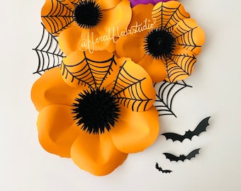 Spider Web Paper Flower Template: Halloween DIY Decor (SVG Digital File)