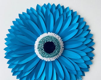 Single Extra Large, Large, Medium, or Small Paper Sunflower, Evil Eye, Home Decor, Craft Room Party Backdrop Nursery Art Floral